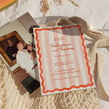 Whimsical moderne rose & Faire-part de mariage rou