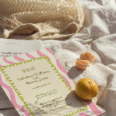 Whimsical moderne rose & Faire-part de mariage ver