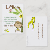 Whimsical Monkey Boutique Visitekaartje Label (Voorkant / Achterkant)