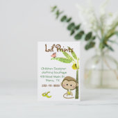 Whimsical Monkey Boutique Visitekaartje Label (Staand voorkant)