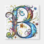 Whimsical Monogram B Magneet (Voorkant)