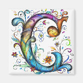 Whimsical Monogram C Magneet (Voorkant)