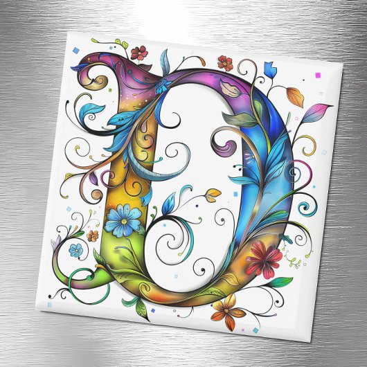 Whimsical Monogram D Magneet