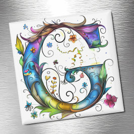 Whimsical Monogram G Magneet