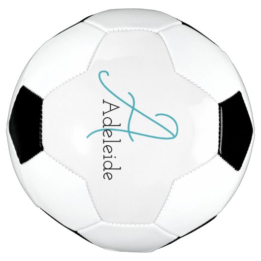 Whimsical Monogram gepersonaliseerd Voetbal (Gedraaid)