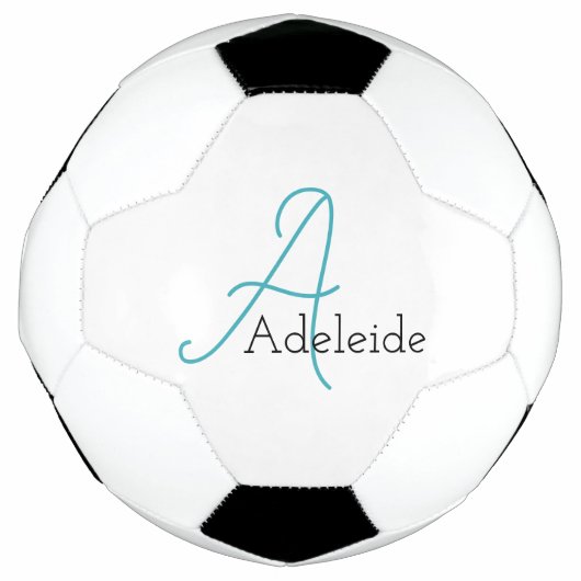Whimsical Monogram gepersonaliseerd Voetbal (Voorkant)