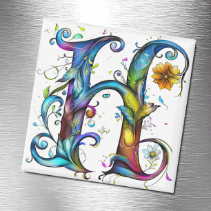 Whimsical Monogram H Magneet