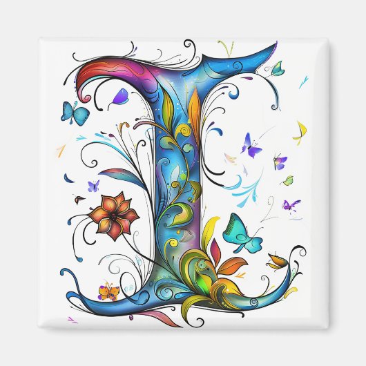 Whimsical Monogram I Magneet (Voorkant)