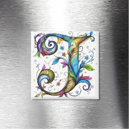 Whimsical Monogram J Magneet