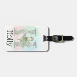 Whimsical Monogram Letter H Bagagelabel