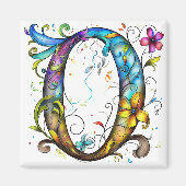 Whimsical Monogram O Magneet (Voorkant)