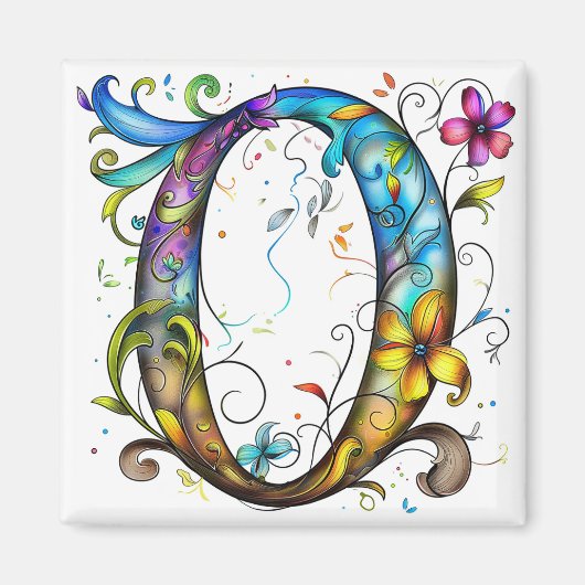 Whimsical Monogram O Magneet (Voorkant)