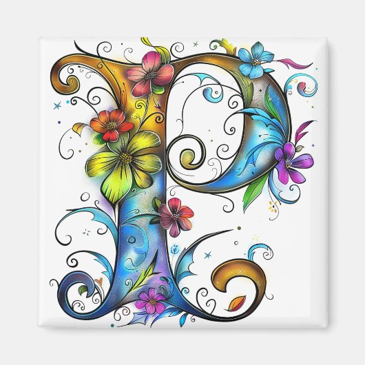 Whimsical Monogram P Magneet (Voorkant)