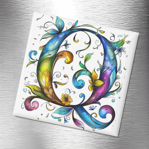 Whimsical Monogram Q Magneet