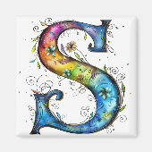 Whimsical Monogram S Magneet (Voorkant)