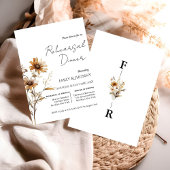 Whimsical Monogram Wildflower repetitie diner Kaart