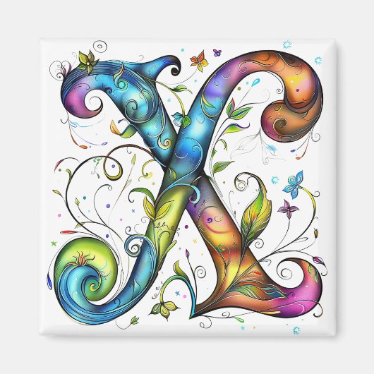Whimsical Monogram X Magneet (Voorkant)