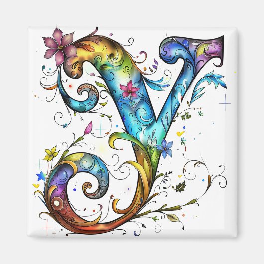 Whimsical Monogram Y Magneet (Voorkant)