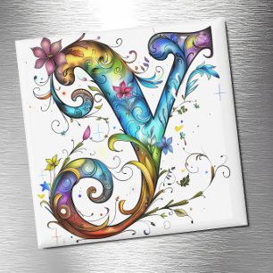 Whimsical Monogram Y Magneet