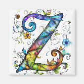 Whimsical Monogram Z Magneet (Voorkant)