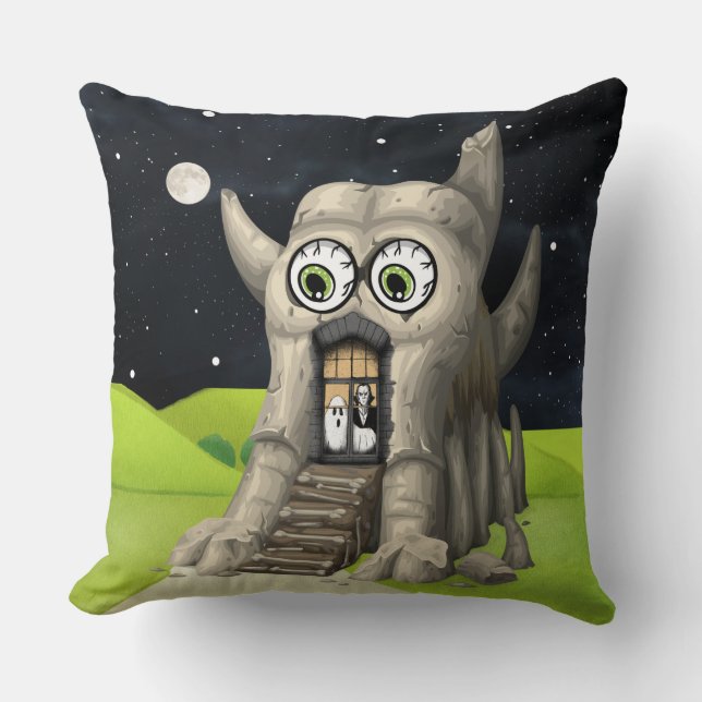 Whimsical Monster House Fantasy Decorative Kussen (Voorkant)