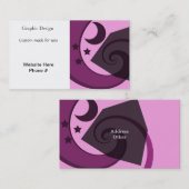 Whimsical Moon en Stars Visitekaartje (Voorkant / Achterkant)