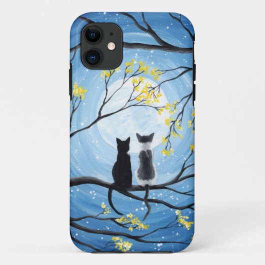 Whimsical Moon met katten Case-Mate iPhone Case (Achterkant)