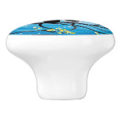 Whimsical Moon met katten Keramische Knop (Zijkant)