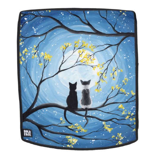 Whimsical Moon met katten Rugtassen (Verwijderbaar gezicht)