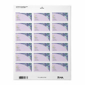 Whimsical Moon Paars Wedding Return Label (Full Sheet)