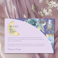 Whimsical Moon Paarse Baby shower Boeken voor Baby