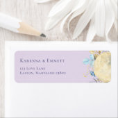 Whimsical Moon Paarse Baby shower Retouradres Etiket (Insitu)