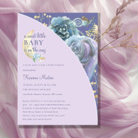 Whimsical Moon Paarse Sweet Little Baby shower