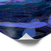 Whimsical Moonlit Dance Blue Fantasy Art Perfect Poster (Hoek)