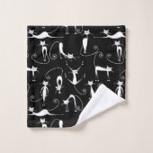 Whimsical Motif de chat blanc maigre (Gant de toilette)