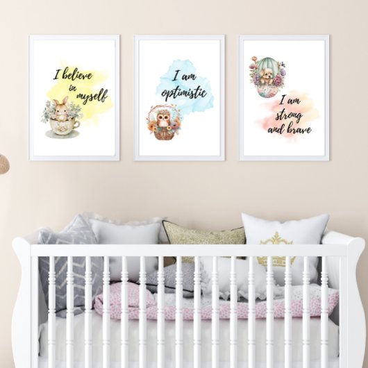 Whimsical Motivatie Animal Affirmation Prints