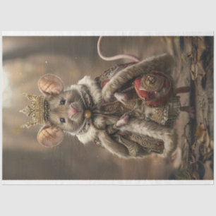 Whimsical  Mouse Queen Decoupage Tissuepapier
