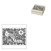 WHIMSICAL MOUSE & SHOT RUBBER STAMP 	RUBBERSTEMPEL (Gestempeld)