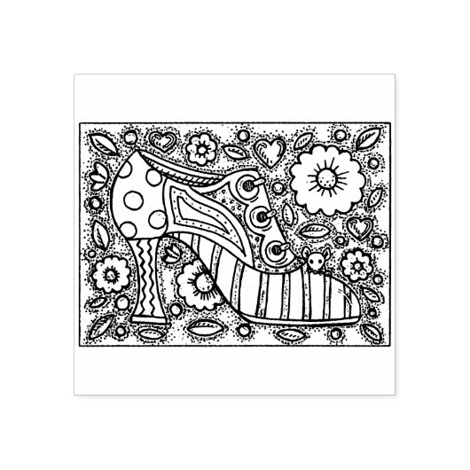 WHIMSICAL MOUSE & SHOT RUBBER STAMP 	RUBBERSTEMPEL (Afrduk)