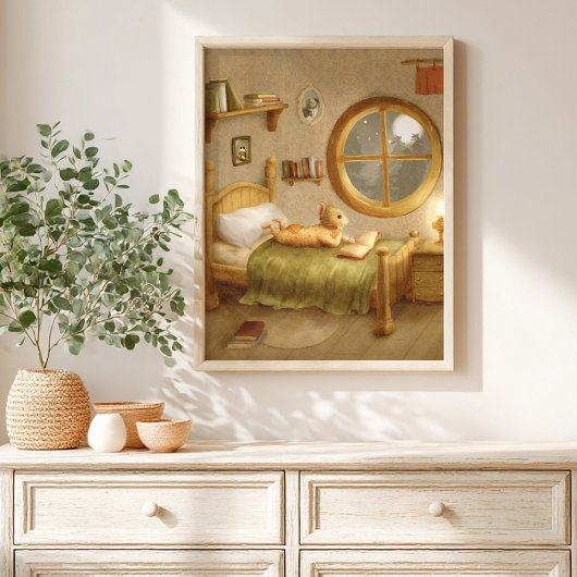 Whimsical mouse Storybook kids Poster