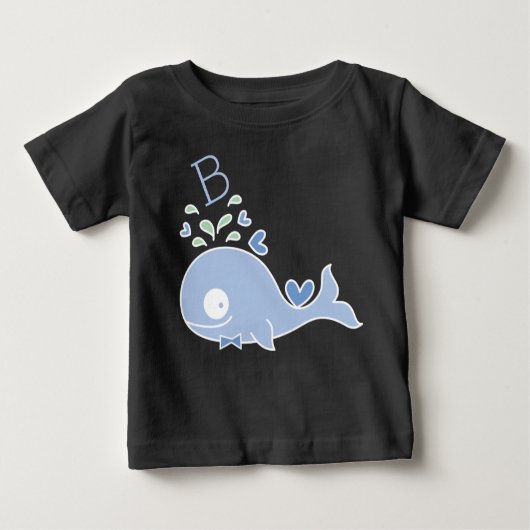 Whimsical Mr Blue Whale Bow Stropdas Monogram Baby (Voorkant)
