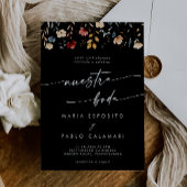 Whimsical Multicolor Wildflower Spanish Wedding Kaart