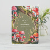 Whimsical Mushroom Baby Shower  Kaart (Staand voorkant)