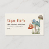 Whimsical Mushroom Baby shower Luier Raffle Informatiekaartje (Voorkant)