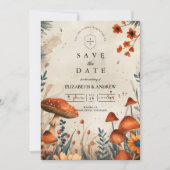 Whimsical Mushroom Forest Wedding Save The Date (Voorkant)