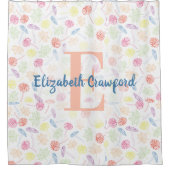 Whimsical Mushroom & Leaf gepersonaliseerd Douchegordijn (Voorkant)