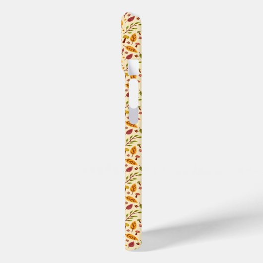 Whimsical Mushroom Leaf Pattern iPhone Case (Achterkant / Links)