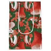 Whimsical Mushroom Magic rood en groen Medium Cadeauzakje (Achterkant)