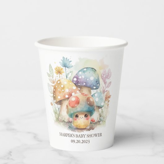 Whimsical Mushroom Papieren Bekers (Voorkant)
