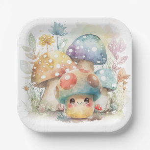 Whimsical Mushroom Papieren Bordje